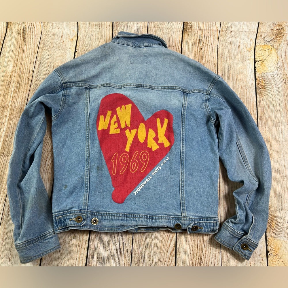 Target Take Pride New York 1969 Stonewall Riots Blue Denim Jacket Size XS